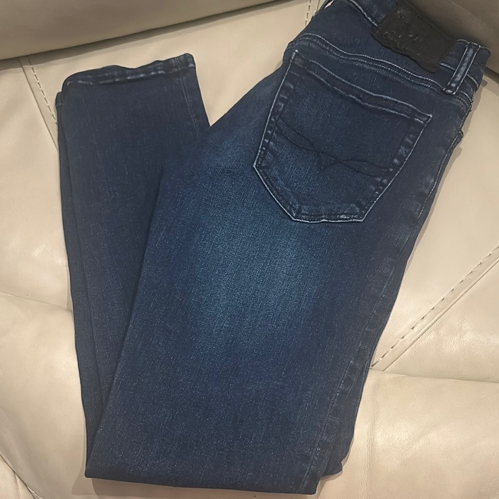 Blue Skinny Jeans with Distressed Look